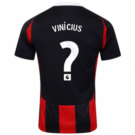 Kandiny Niño Camiseta Carlos Vinícius #0 Negro Rojo 2ª Equipación 2024/25 La Camisa Chile