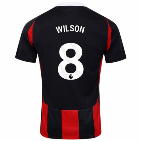 Kandiny Niño Camiseta Harry Wilson #8 Negro Rojo 2ª Equipación 2024/25 La Camisa Chile