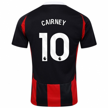 Kandiny Niño Camiseta Tom Cairney #10 Negro Rojo 2ª Equipación 2024/25 La Camisa Chile