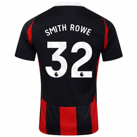 Kandiny Niño Camiseta Emile Smith Rowe #32 Negro Rojo 2ª Equipación 2024/25 La Camisa Chile