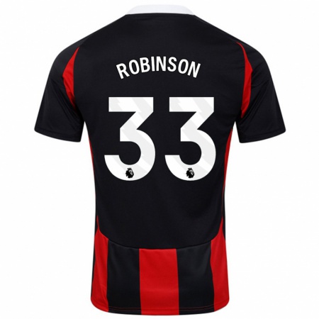 Kandiny Niño Camiseta Antonee Robinson #33 Negro Rojo 2ª Equipación 2024/25 La Camisa Chile