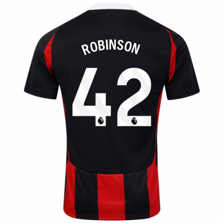 Kandiny Niño Camiseta Charlie Robinson #42 Negro Rojo 2ª Equipación 2024/25 La Camisa Chile