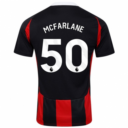 Kandiny Niño Camiseta Callum Mcfarlane #50 Negro Rojo 2ª Equipación 2024/25 La Camisa Chile