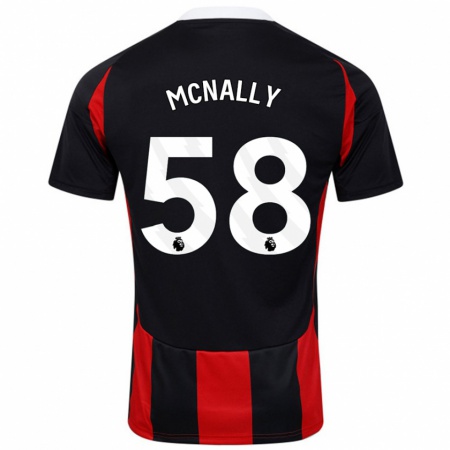 Kandiny Niño Camiseta Alfie Mcnally #58 Negro Rojo 2ª Equipación 2024/25 La Camisa Chile