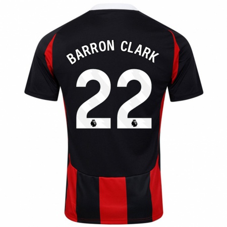 Kandiny Niño Camiseta Betty Barron-Clark #22 Negro Rojo 2ª Equipación 2024/25 La Camisa Chile