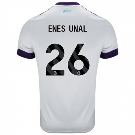 Kandiny Niño Camiseta Enes Ünal #26 Blanco Verde Púrpura 2ª Equipación 2024/25 La Camisa Chile