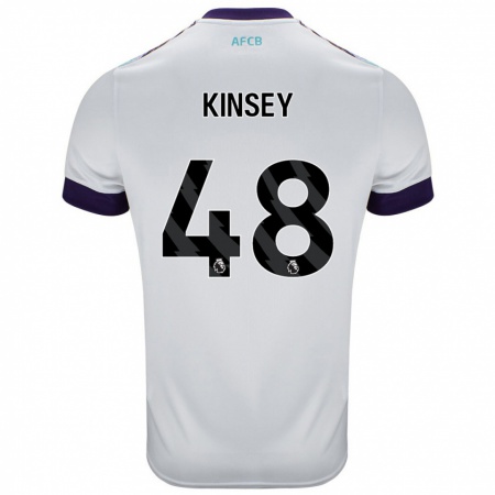 Kandiny Niño Camiseta Max Kinsey #48 Blanco Verde Púrpura 2ª Equipación 2024/25 La Camisa Chile