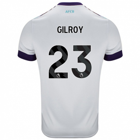 Kandiny Niño Camiseta Chloe Gilroy #23 Blanco Verde Púrpura 2ª Equipación 2024/25 La Camisa Chile