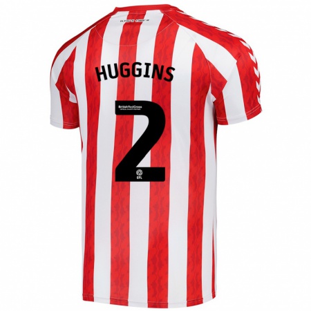 Kandiny Hombre Camiseta Niall Huggins #2 Rojo Blanco 1ª Equipación 2024/25 La Camisa Chile