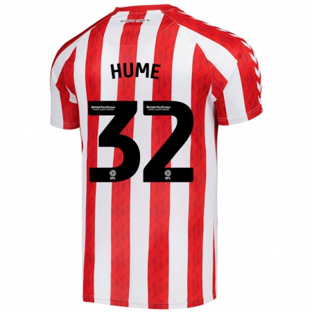 Kandiny Hombre Camiseta Trai Hume #32 Rojo Blanco 1ª Equipación 2024/25 La Camisa Chile