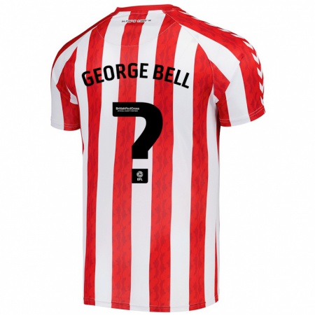 Kandiny Hombre Camiseta George Bell #0 Rojo Blanco 1ª Equipación 2024/25 La Camisa Chile