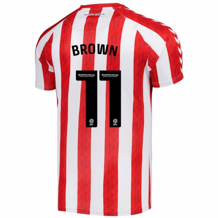 Kandiny Hombre Camiseta Jessica Brown #11 Rojo Blanco 1ª Equipación 2024/25 La Camisa Chile