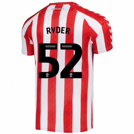 Kandiny Hombre Camiseta Joe Ryder #52 Rojo Blanco 1ª Equipación 2024/25 La Camisa Chile