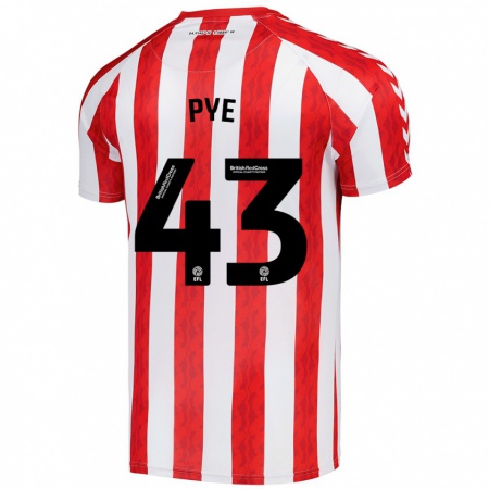 Kandiny Hombre Camiseta Connor Pye #43 Rojo Blanco 1ª Equipación 2024/25 La Camisa Chile