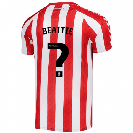 Kandiny Hombre Camiseta Kailem Beattie #0 Rojo Blanco 1ª Equipación 2024/25 La Camisa Chile