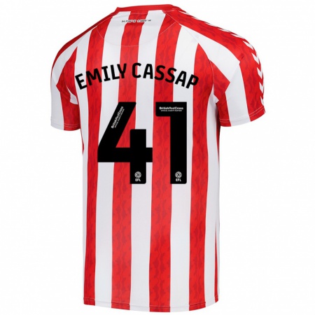 Kandiny Hombre Camiseta Emily Cassap #41 Rojo Blanco 1ª Equipación 2024/25 La Camisa Chile