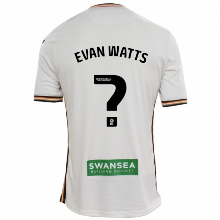 Kandiny Hombre Camiseta Evan Watts #0 Blanco 1ª Equipación 2024/25 La Camisa Chile