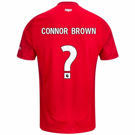 Kandiny Hombre Camiseta Connor Brown #0 Rojo Blanco 1ª Equipación 2024/25 La Camisa Chile