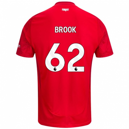 Kandiny Hombre Camiseta Will Brook #62 Rojo Blanco 1ª Equipación 2024/25 La Camisa Chile