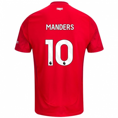 Kandiny Hombre Camiseta Holly Manders #10 Rojo Blanco 1ª Equipación 2024/25 La Camisa Chile