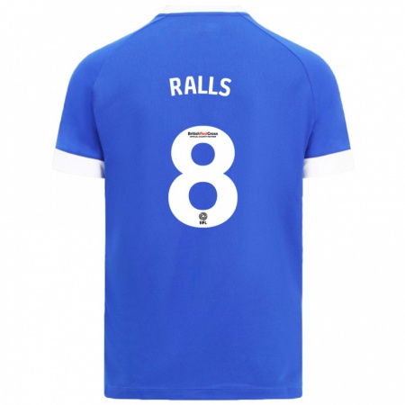 Kandiny Hombre Camiseta Joe Ralls #8 Azul Cielo 1ª Equipación 2024/25 La Camisa Chile