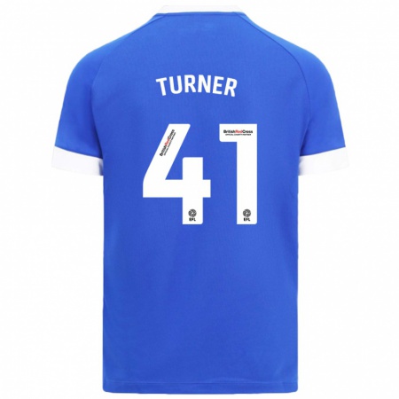 Kandiny Hombre Camiseta Matthew Turner #41 Azul Cielo 1ª Equipación 2024/25 La Camisa Chile