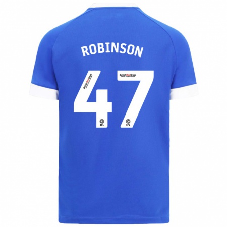 Kandiny Hombre Camiseta Callum Robinson #47 Azul Cielo 1ª Equipación 2024/25 La Camisa Chile