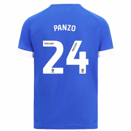 Kandiny Hombre Camiseta Jonathan Panzo #24 Azul Cielo 1ª Equipación 2024/25 La Camisa Chile