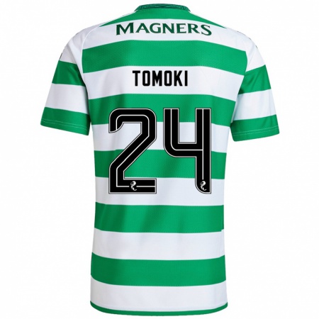 Kandiny Hombre Camiseta Tomoki Iwata #24 Verde Blanco 1ª Equipación 2024/25 La Camisa Chile