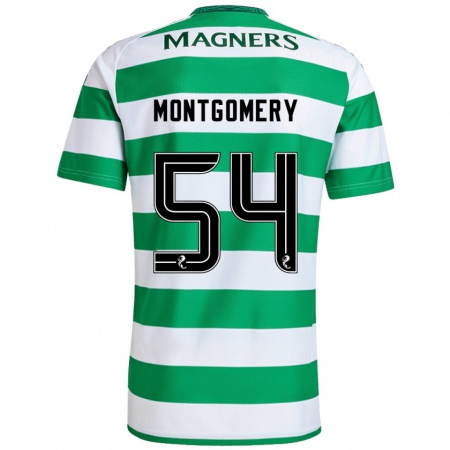 Kandiny Hombre Camiseta Adam Montgomery #54 Verde Blanco 1ª Equipación 2024/25 La Camisa Chile