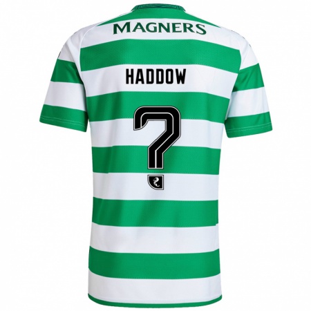 Kandiny Hombre Camiseta Aiden Haddow #0 Verde Blanco 1ª Equipación 2024/25 La Camisa Chile