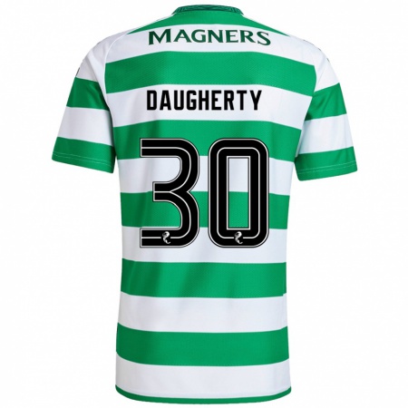 Kandiny Hombre Camiseta Kelsey Daugherty #30 Verde Blanco 1ª Equipación 2024/25 La Camisa Chile