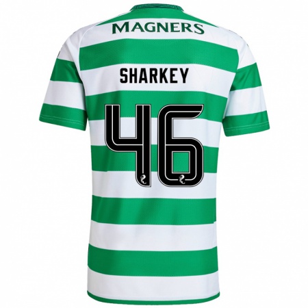 Kandiny Hombre Camiseta Amy Sharkey #46 Verde Blanco 1ª Equipación 2024/25 La Camisa Chile