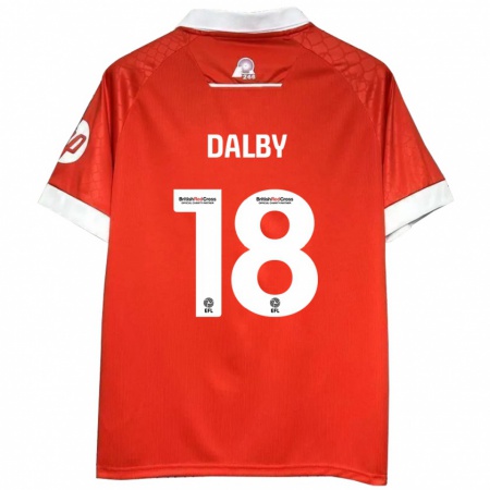 Kandiny Hombre Camiseta Sam Dalby #18 Rojo Blanco 1ª Equipación 2024/25 La Camisa Chile