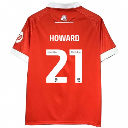 Kandiny Hombre Camiseta Mark Howard #21 Rojo Blanco 1ª Equipación 2024/25 La Camisa Chile