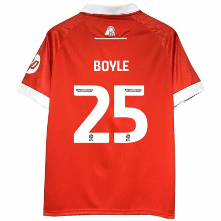 Kandiny Hombre Camiseta Will Boyle #25 Rojo Blanco 1ª Equipación 2024/25 La Camisa Chile