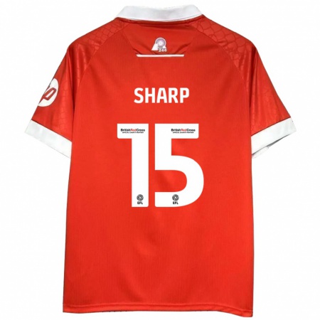 Kandiny Hombre Camiseta Katie Sharp #15 Rojo Blanco 1ª Equipación 2024/25 La Camisa Chile