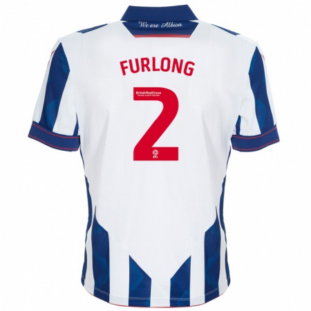 Kandiny Hombre Camiseta Darnell Furlong #2 Blanco Azul Oscuro 1ª Equipación 2024/25 La Camisa Chile