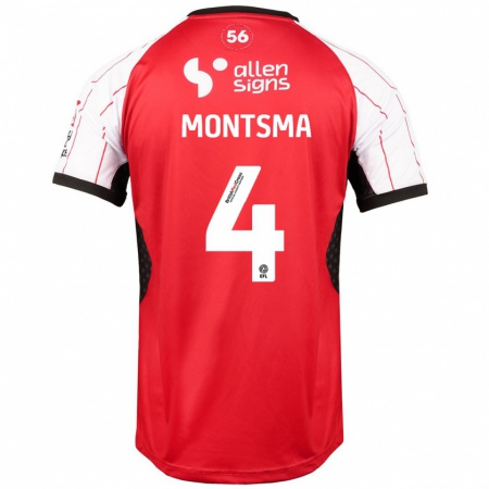 Kandiny Hombre Camiseta Lewis Montsma #4 Blanco 1ª Equipación 2024/25 La Camisa Chile