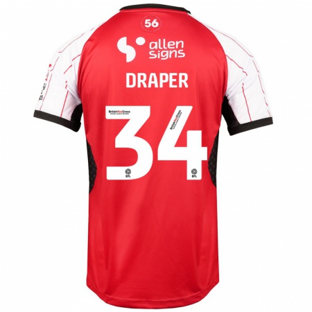 Kandiny Hombre Camiseta Freddie Draper #34 Blanco 1ª Equipación 2024/25 La Camisa Chile