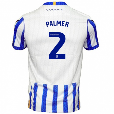 Kandiny Hombre Camiseta Liam Palmer #2 Azul Blanco 1ª Equipación 2024/25 La Camisa Chile