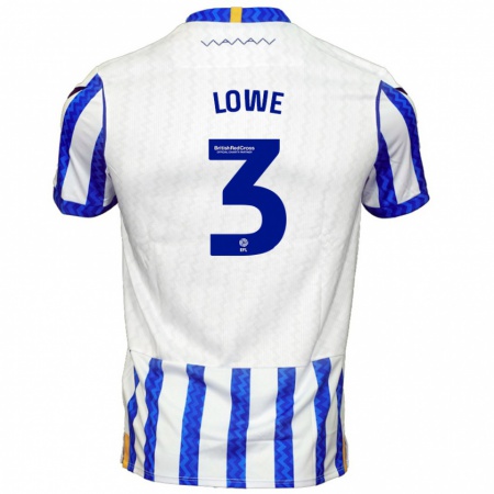 Kandiny Hombre Camiseta Max Lowe #3 Azul Blanco 1ª Equipación 2024/25 La Camisa Chile