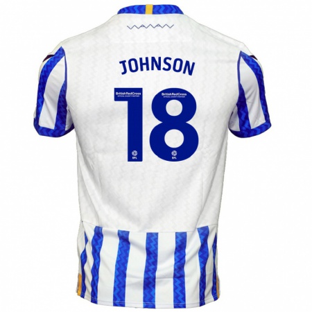 Kandiny Hombre Camiseta Marvin Johnson #18 Azul Blanco 1ª Equipación 2024/25 La Camisa Chile