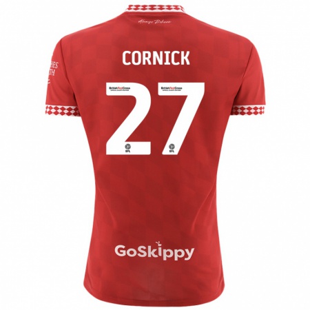 Kandiny Hombre Camiseta Harry Cornick #27 Rojo 1ª Equipación 2024/25 La Camisa Chile