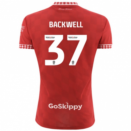 Kandiny Hombre Camiseta Tommy Backwell #37 Rojo 1ª Equipación 2024/25 La Camisa Chile