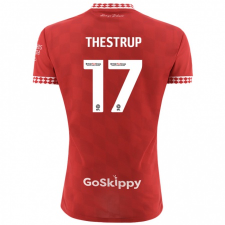 Kandiny Hombre Camiseta Amalie Thestrup #17 Rojo 1ª Equipación 2024/25 La Camisa Chile