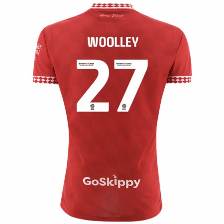 Kandiny Hombre Camiseta Jesse Woolley #27 Rojo 1ª Equipación 2024/25 La Camisa Chile