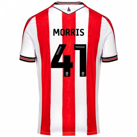 Kandiny Hombre Camiseta Scott Morris #41 Rojo Blanco 1ª Equipación 2024/25 La Camisa Chile