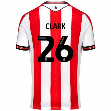 Kandiny Hombre Camiseta Ciaran Clark #26 Rojo Blanco 1ª Equipación 2024/25 La Camisa Chile