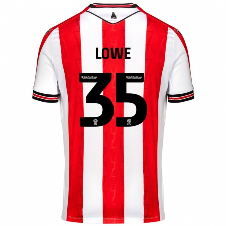 Kandiny Hombre Camiseta Nathan Lowe #35 Rojo Blanco 1ª Equipación 2024/25 La Camisa Chile